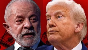 Foto colorida de Lula e Trump — Foto: 1 de 1 Foto colorida de Lula e Trump -- Me