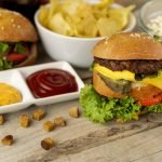 close-up-fast-food-wooden-background